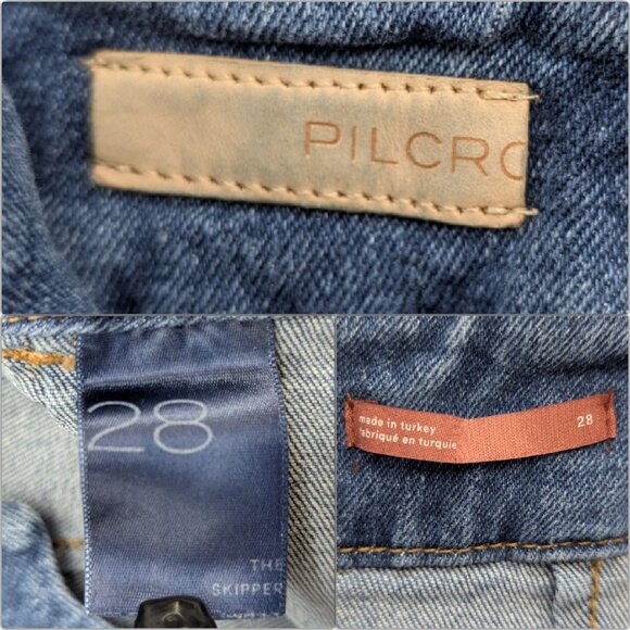Pilcro Skipper Wide Leg Jeans Womens Blue High Rise Denim Size 28 - Picture 6 of 10